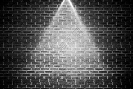 聚光下灰砖墙灰色砌体计算机绘图聚光灯图片