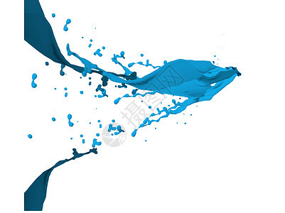 蓝油漆喷洒和滴落艺术飞溅计算机创造力蓝色绘图图片