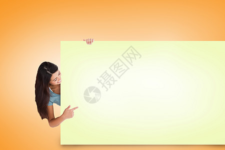 美妆海报漂亮的黑褐色显示卡的复合图像推介会广告牌混血空白快乐黄色计算机头发海报女性背景