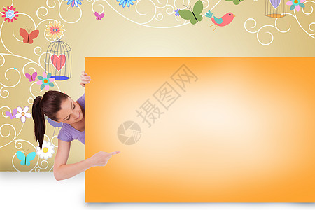 漂亮的黑褐色显示卡的复合图像推介会女士棕色插图床单头发海报计算机数字蝴蝶图片
