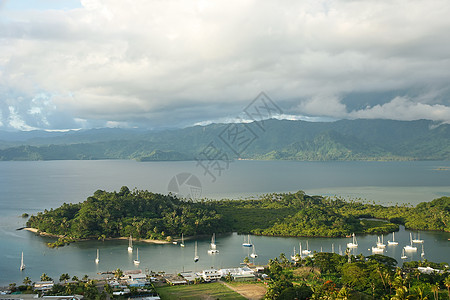 斐济Vanua Levu岛和Nawai岛码头热带天空异国蓝色天线海景海岸线天堂海岸图片