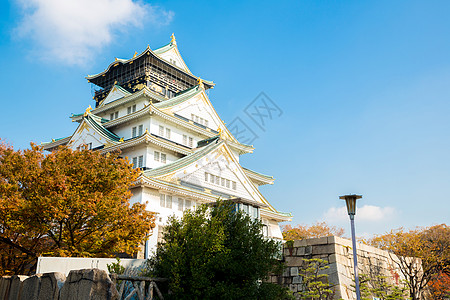 大阪城堡建筑观光历史旅行游客天空旅游吸引力遗产建筑学图片