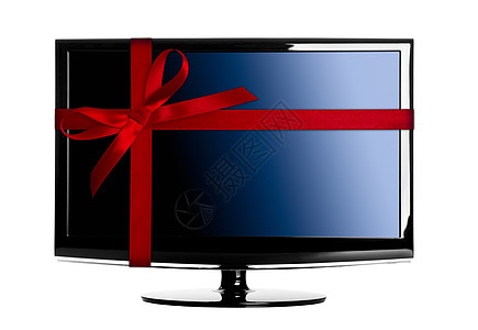 圣诞礼物框架纯平技术丝带薄膜液晶屏幕电影电视宽屏图片