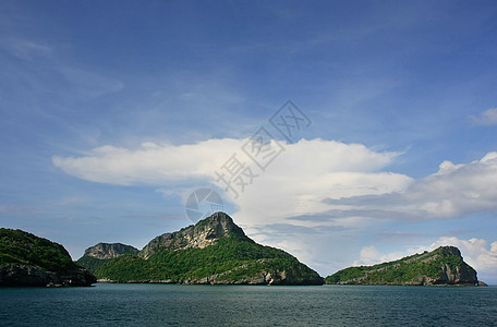 泰国昂忠国家海洋公园泰国旅行蓝色海湾海滩盐水天堂公园天空国家洞穴图片