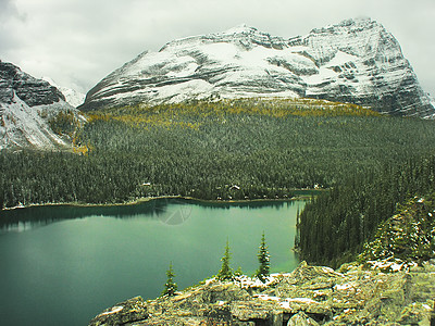 加拿大不列颠哥伦比亚省约霍国家公园奥哈拉湖天空高原国家公园荒野冰川风景树木高山蓝色图片