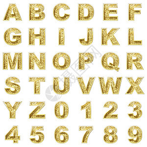白色背景上的金色字母表金子字体打字稿抛光金属黄色黑色奢华脚本艺术图片