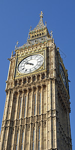 Big Ben 伦敦钟声天空手表蓝色房屋建筑议会地标图片