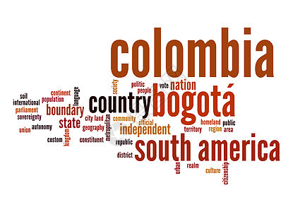 哥伦比亚字云背景图片