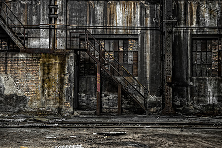 铁建筑生锈的楼梯摘要建筑学金属空白脚步工业建筑灰尘背景