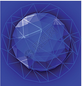 蓝色多边形按钮投影水晶圆圈阴影几何学马赛克几何圆形钻石三角形图片