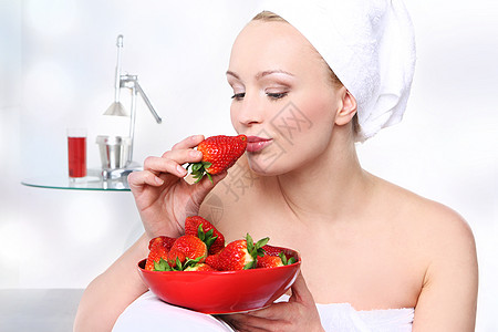 吃美食美食草莓背景