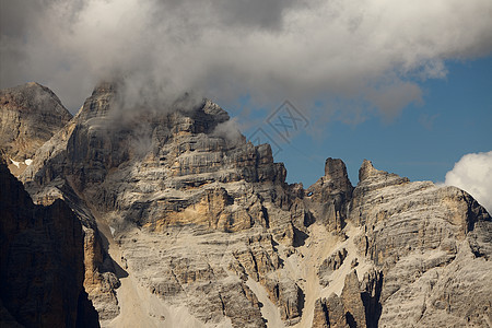 多洛米特地块荒野地理冒险悬崖顶峰岩石戏剧性地形风景图片