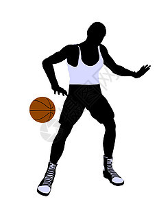 非洲裔美国篮球运动员 I 说明 Silhouette剪影棕球男性男人运动插图男生团队图片