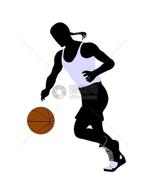 非洲裔美国篮球运动员 I 说明 Silhouette运动男性男生棕球剪影男人插图团队图片