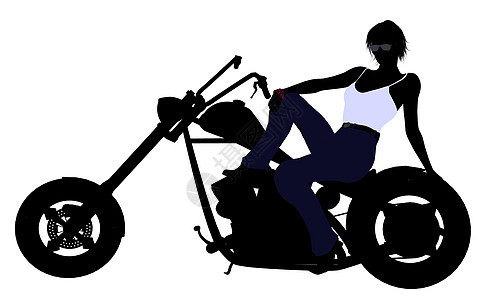 女性比克双轮自行车女士插图耐力赛菜刀剪影越野车摩托车背景图片