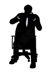 男性在A轮椅上坐着穿着商业诉讼的男主席Silhouette总局套装行政决策导演领导者男人领带椅子插图图片