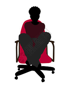 非裔美国人男青年Silhouette剪影青少年男性插图椅子男生图片