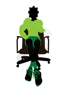 非裔美国人滑板机驾驶员坐在一张椅子上剪影插图男生滑板男人运动男性图片