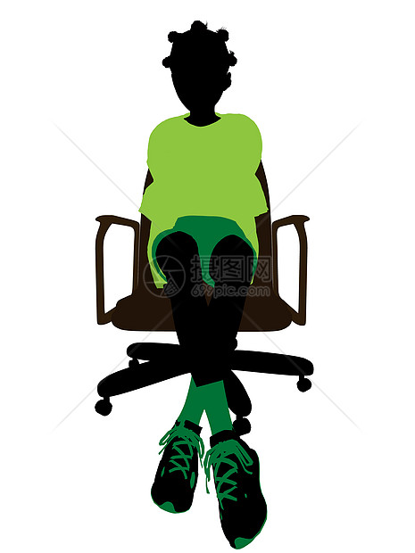 非裔美国人滑板机驾驶员坐在一张椅子上男性滑板插图剪影男生运动男人图片