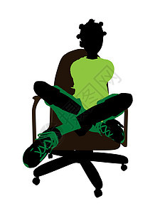 非裔美国人滑板机驾驶员坐在一张椅子上插图男性运动剪影男人滑板男生图片
