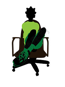 非裔美国人滑板机驾驶员坐在一张椅子上男人剪影男生滑板插图运动男性图片