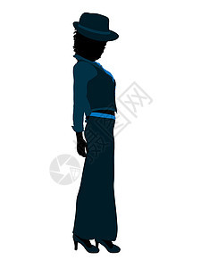 非裔美国女性爵士爵士舞蹈家Silhouette插图蓝调踢踏舞者女士音乐爵士舞者剪影图片