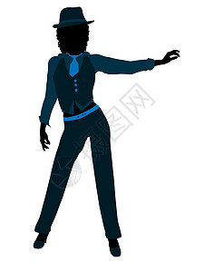 非裔美国女性爵士爵士舞蹈家Silhouette踢踏舞者女士爵士舞者剪影蓝调插图音乐图片