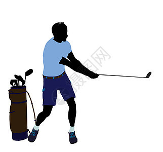 男性高尔夫高尔夫玩家 I 说明 Silhouette剪影高尔夫球袋插图九孔高尔夫球男人图片