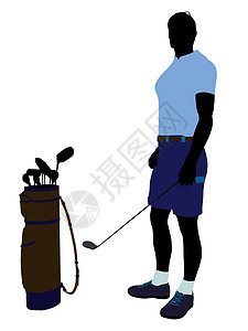 男性高尔夫高尔夫玩家 I 说明 Silhouette插图高尔夫球袋高尔夫球九孔男人剪影图片