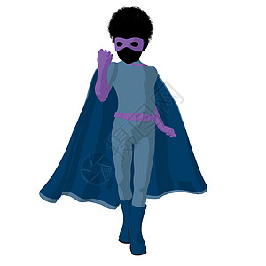 非裔美国超级英雄Boyl I说明 Silhouette插图对手男生超能力剪影男性恶棍漫画英雄青少年图片
