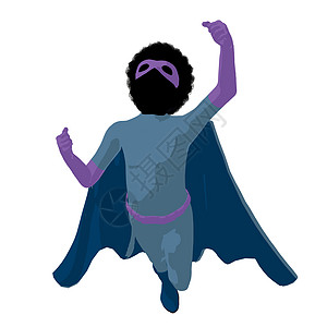 非裔美国超级英雄Boyl I说明 Silhouette插图超能力男生青少年对手漫画剪影恶棍英雄男性图片