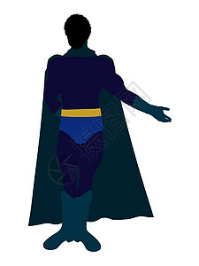 非裔美国超级英雄 I说明 Silhouette漫画恶棍超能力对手男生连环男人剪影男性插图图片