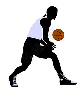 非洲裔美国篮球运动员 I 说明 Silhouette团队男生插图剪影棕球男性男人运动图片