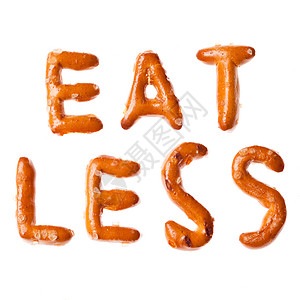EAT LESS 孤立的字母缩写单词图片
