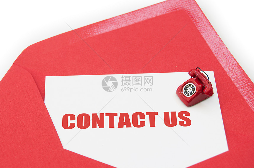 联系我们电话卡片通讯服务红色营销顾客电子邮件打印社会图片