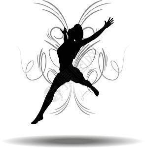 狐妖女孩行动乐趣艺术喜悦舞蹈家跑步点燃身体庆典跳跃图片