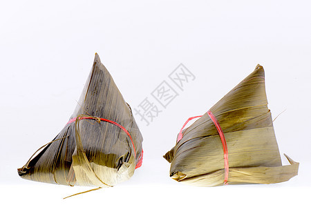 龙船节的中国宗子棕色猪肉粽子丝带月球细绳饺子小吃食物水平图片