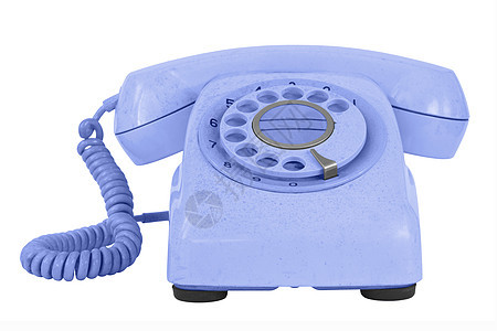 白色的旧电话商业蓝色拨号图片