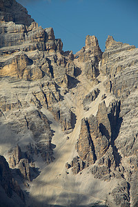 多洛米特冒险远足阳光旅行岩石远景顶峰地块戏剧性地形图片