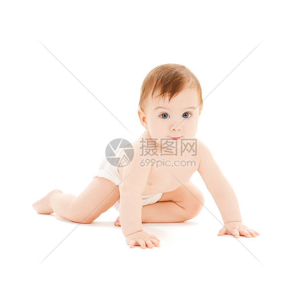 爬来爬去的好奇婴儿微笑保健家庭童年卫生乐趣男生皮肤尿布女孩图片