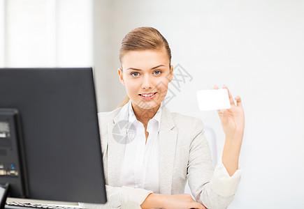 持空白名片妇女打印工人地址工作电脑塑料人士女性卡片身份图片