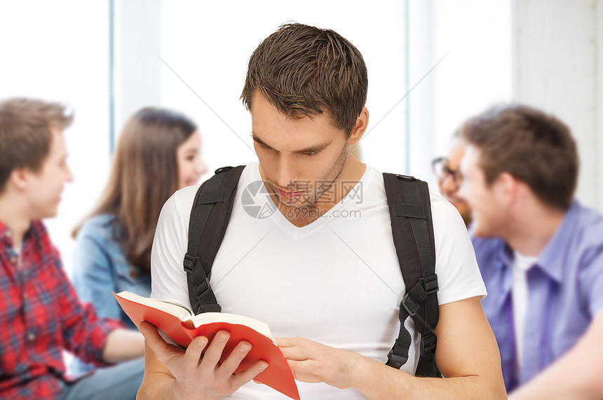 在校学生阅读书数量考试演讲教科书眼镜学习朋友们知识学者学校青少年图片