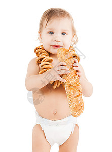 吃长面包的可爱小孩早餐馒头童年保健午餐消化卫生包子化合物碳水图片