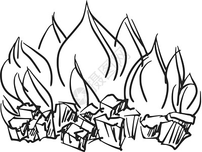 火灾壁炉卡通片活力烤箱烟囱烧伤温暖插图草图房子图片