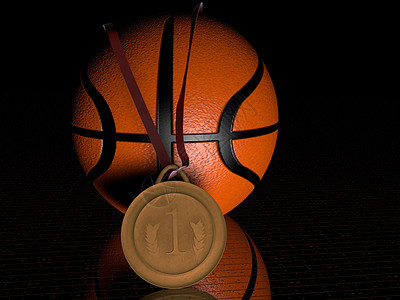 篮球和金金奖章图片
