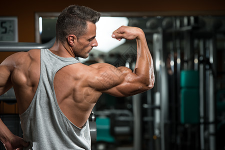 完美的比塞普斯人体胸部运动服装运动员训练有氧运动身体男人健康图片