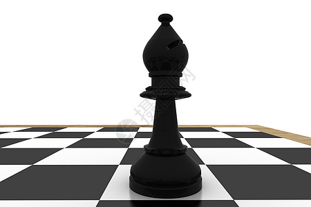 棋盘上的黑主教棋子战略计算机战术闲暇绘图游戏木头黑色插图图片