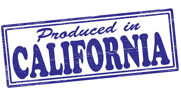 加利福尼亚州生产墨水矩形邮票制作蓝色橡皮图片