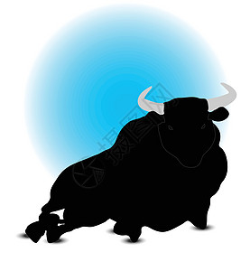 公牛休月奶牛艺术卡通片草图夹子数字化白色动物插图点燃背景图片