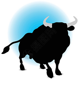公牛休月奶牛动物白色绘画数字化艺术夹子插图点燃宠物背景图片